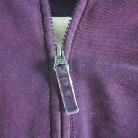 L.L.Bean Womens Size S Cotton Blend Full Zip Purple Hoodie Fleece Zip Up Jacket - Picture 8 of 12